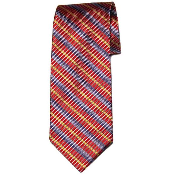 NEW Jos A Bank Italian Silk Tie Striped Multicolor Italy Men's - Picture 1 of 2